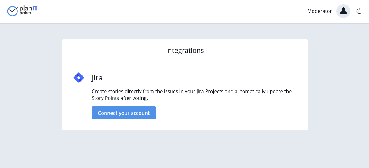 Finding the Jira integration button inside PlanITPoker Finding the Jira integration button inside PlanITPoker