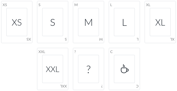 Deck of T-Shirt Sizing cards Deck of T-Shirt Sizing cards